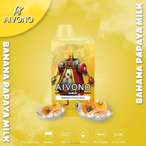 Aivono AIM MAGIC 5800 suukarbi sigaret banaani papaia piim 4P4L94 - Aivono Vape Eesti