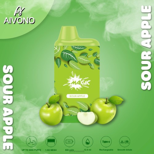 Aivono AIM MAGIC 5800 suukarbi sigaret hapu õun 4P4L87 - Aivono Puffs
