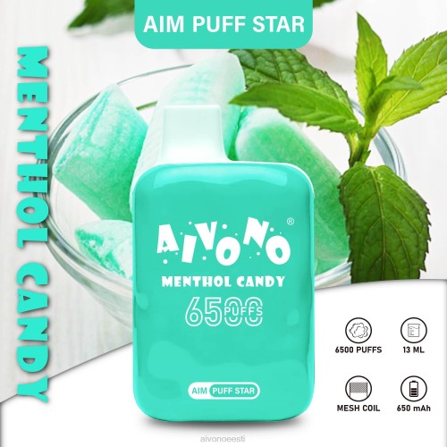 Aivono AIM PUFF STAR 6500 mentooli kommid 4P4L295 - Aivono Puffs