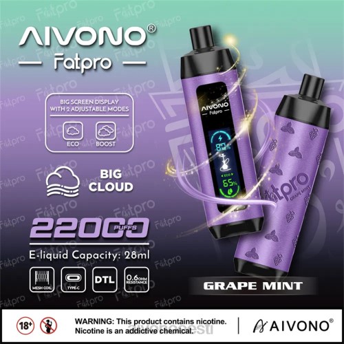 Aivono Fatpro 22000 viinamarja piparmünt 4P4L2 - Aivono Vape Eesti