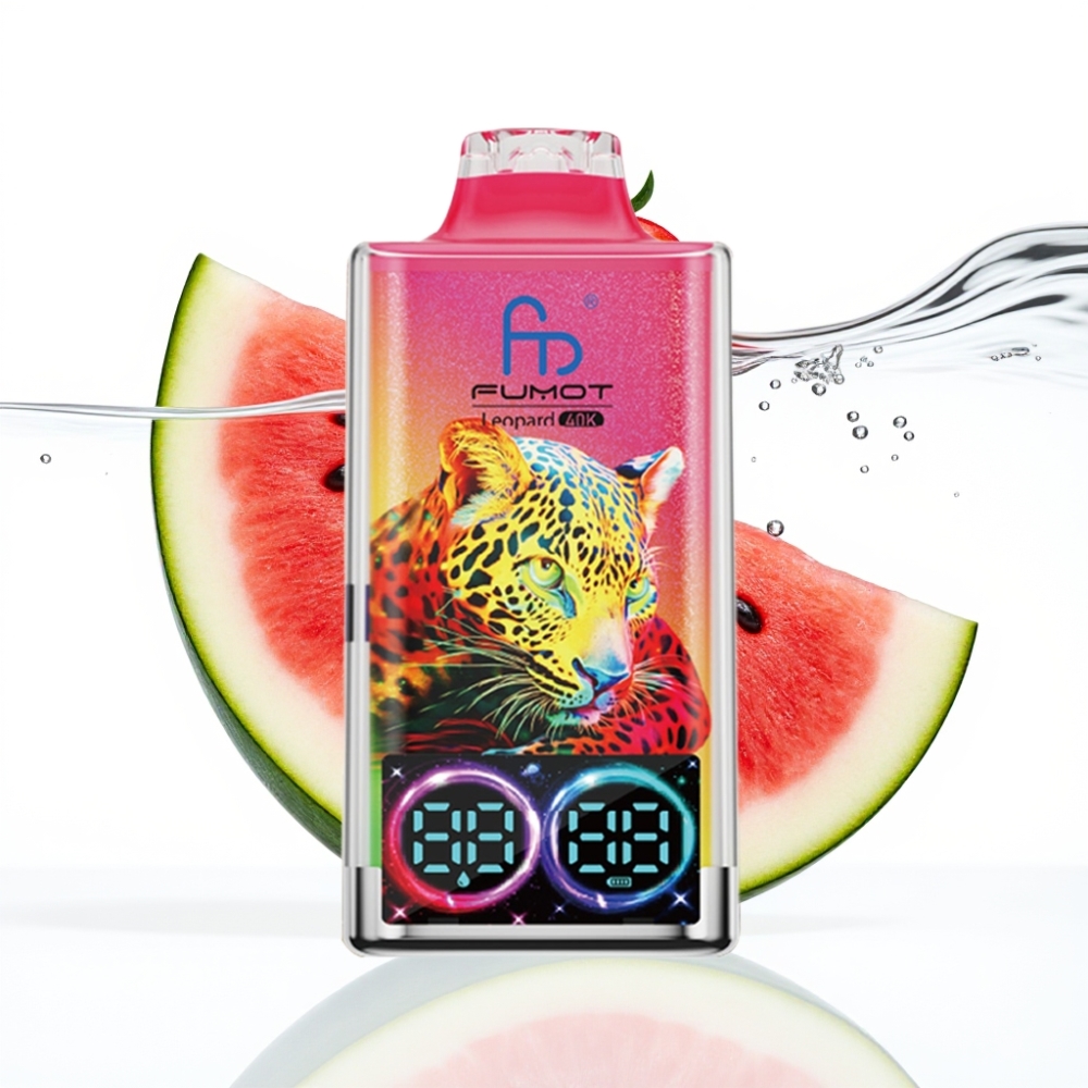 Fumot Leopard 40K Puffs Disposable Vape Maasika-Arbuus 700mAh Dual Mesh