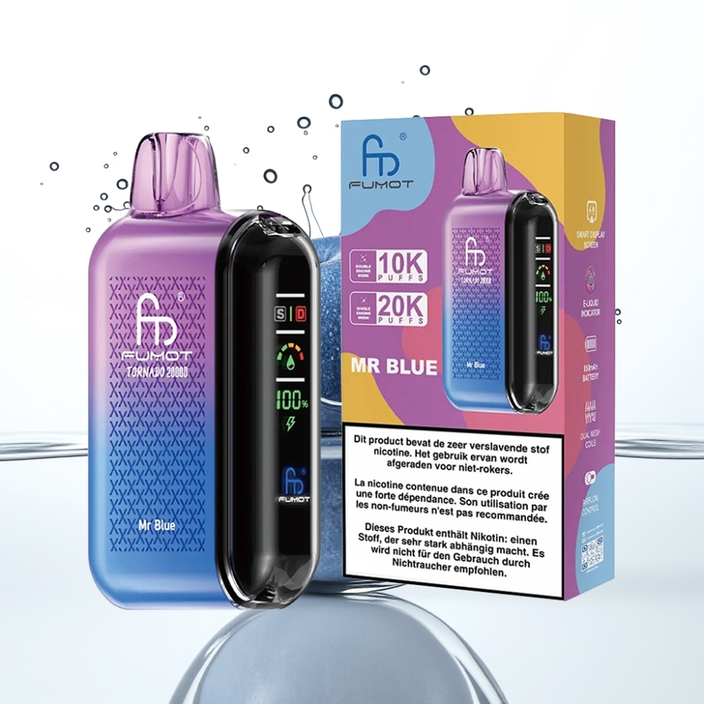 Fumot Tornado 20000 Sutsukord Dual Mesh Hõõgniit 20ml Sinine