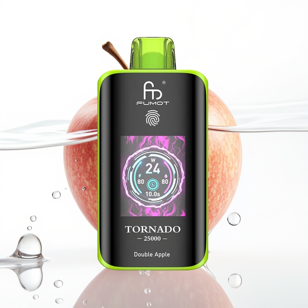 Fumot Tornado 25000 Puffs HD Ekraan Kahe Õuna Maitse