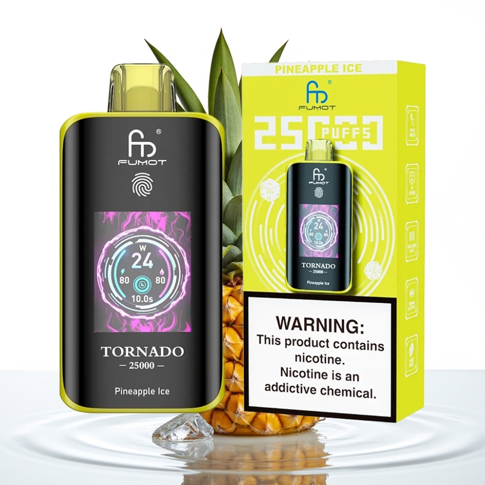Fumot Tornado 25000 Puffs HD Ekraaniga Ananass-Jää 20ml