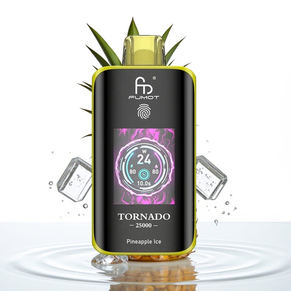 Fumot Tornado 25000 Puffs HD Ekraaniga Ananass-Jää 20ml