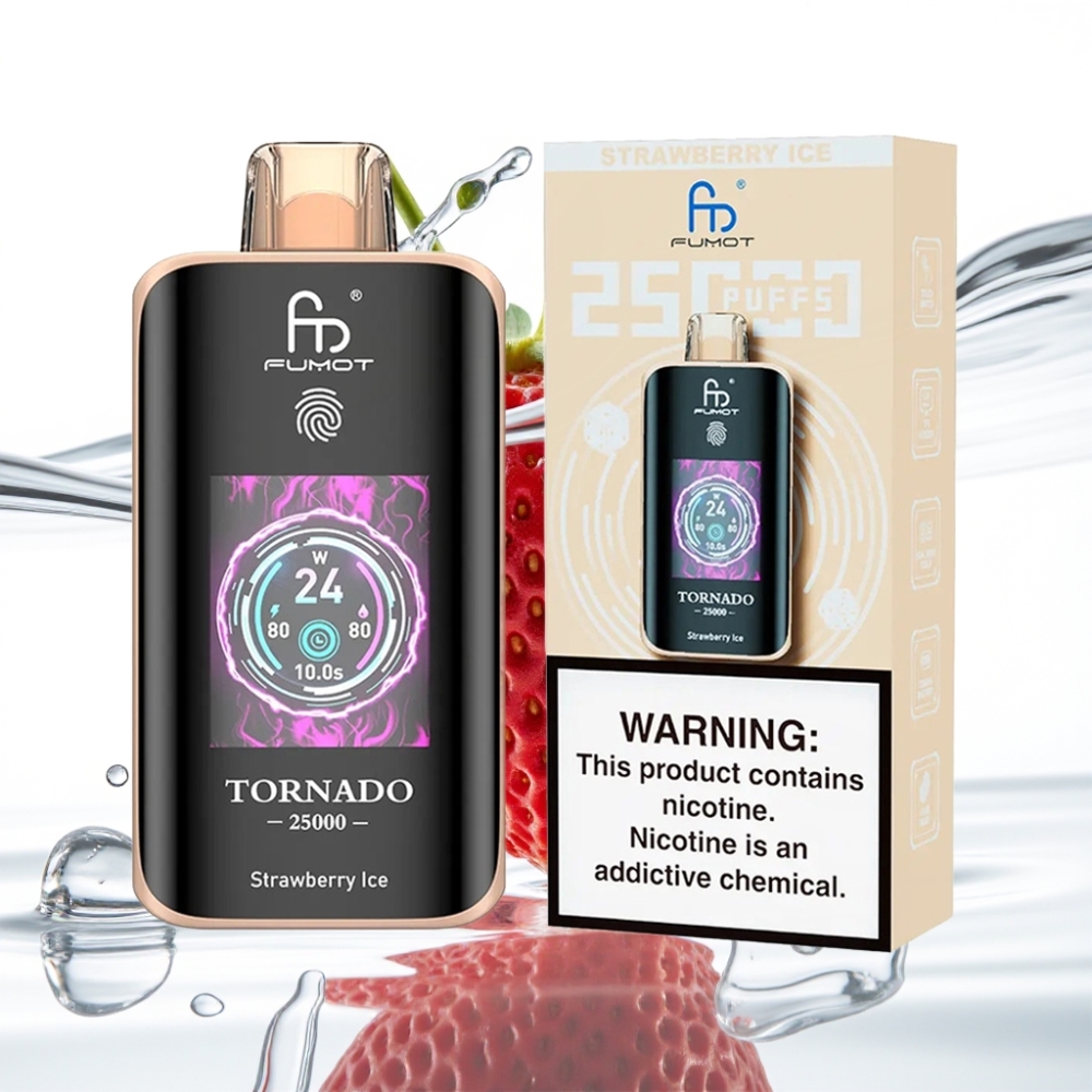 Fumot Tornado 25000 Puhangud HD Ekraan 700mAh Maasik-Jää