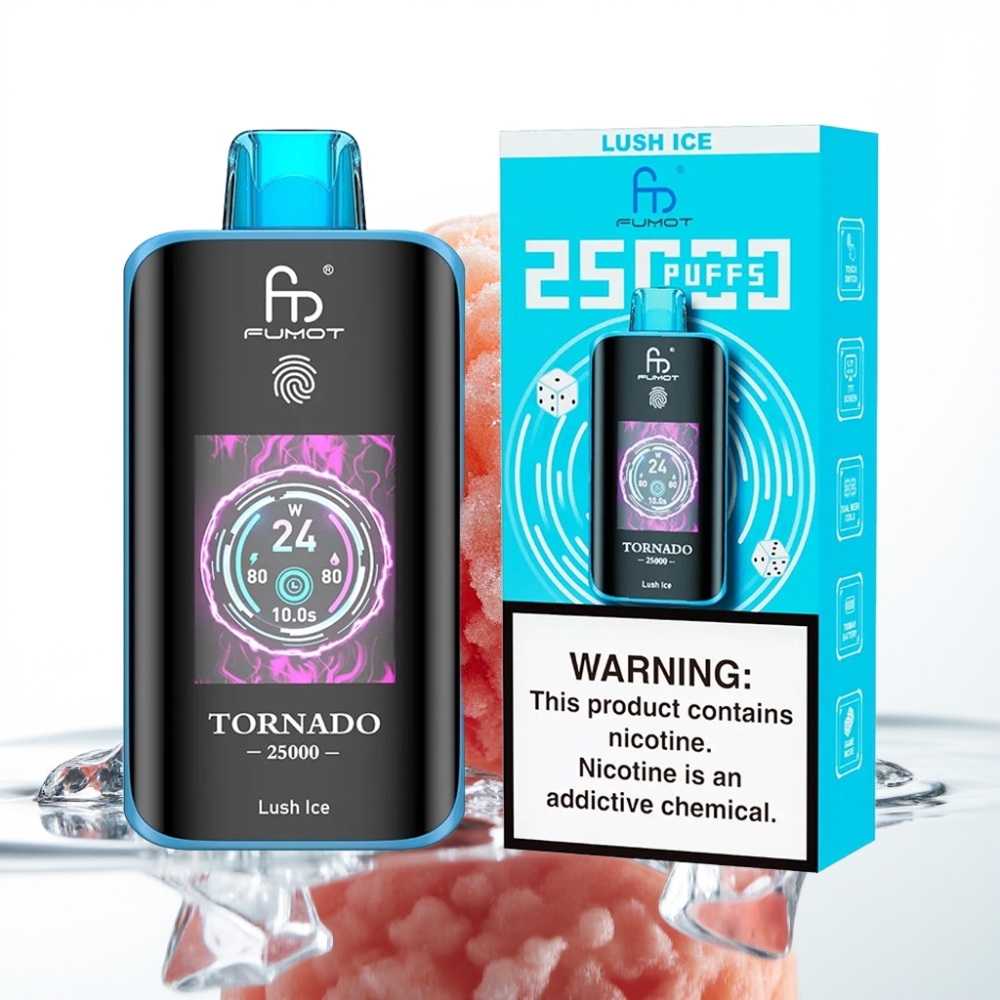 Fumot Tornado 25000 Sutsud HD Ekraan 700mAh Lush Ice