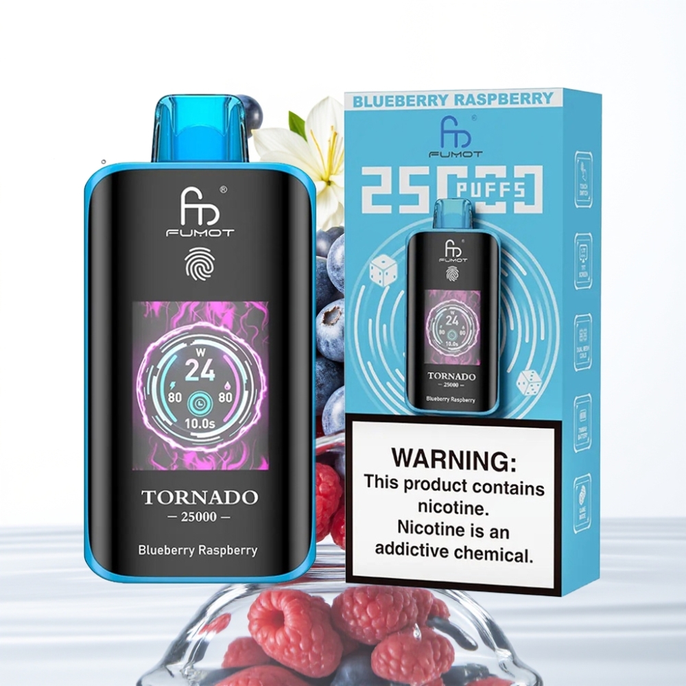 Fumot Tornado 25000 Sutsud Mustikas Vaarikas HD Ekraan 700mAh