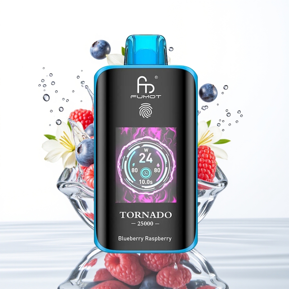 Fumot Tornado 25000 Sutsud Mustikas Vaarikas HD Ekraan 700mAh
