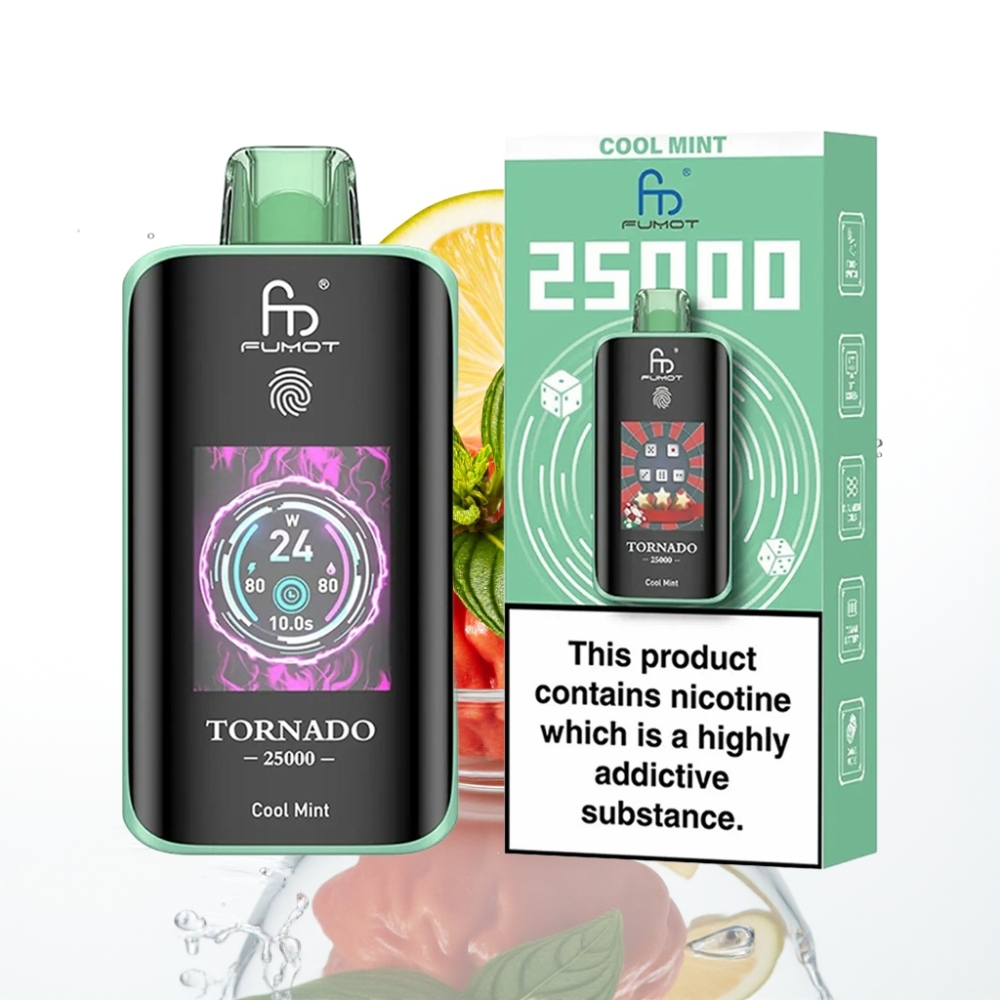 Fumot Tornado 25000 Sõidud HD Ekraan 700mAh Jahe Münt