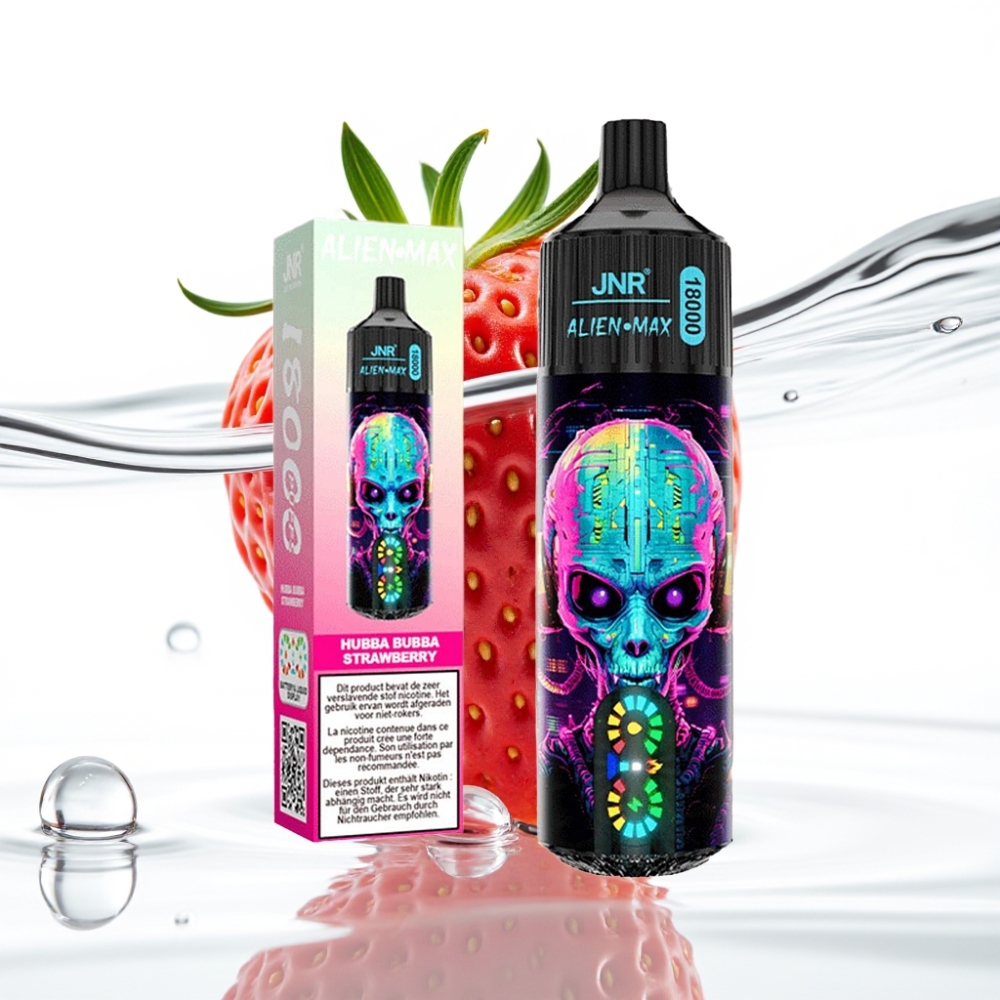 JNR Alien Max 18000 Suts Hubba Bubba Maasikas LED 28ml Tüüp-C