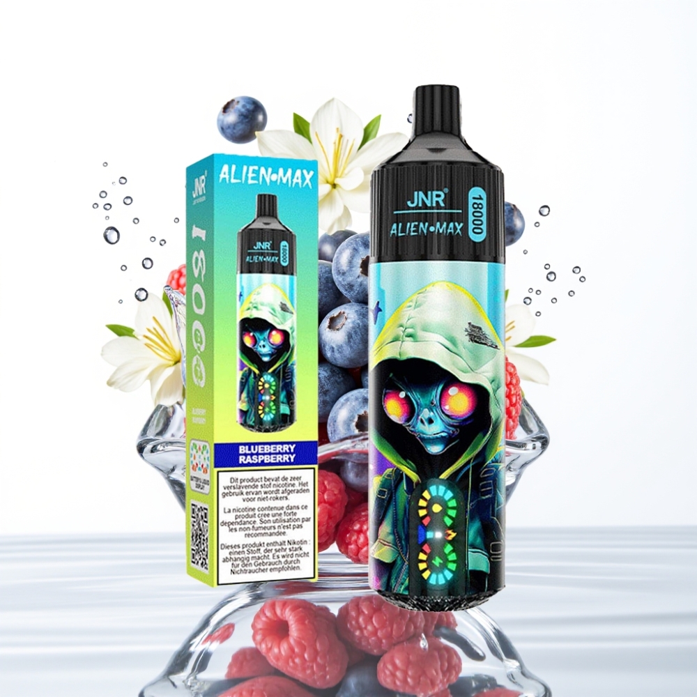 JNR Alien Max 18000 Suts Mustikas Vaarikas LED-Dual Mesh 28ml