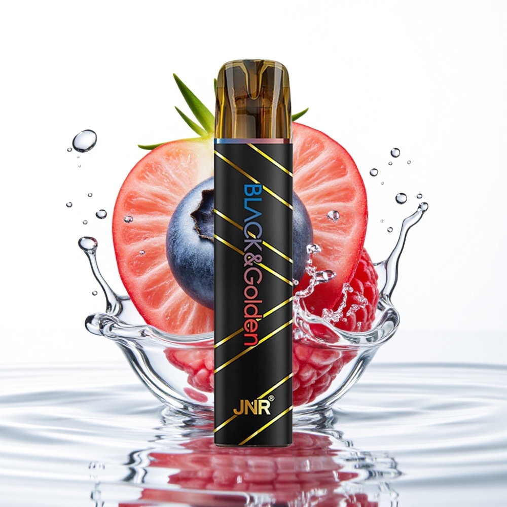 JNR BlackGolden 600+200 Puffs Mustikas-Hapukarjamaa Disposable Vape