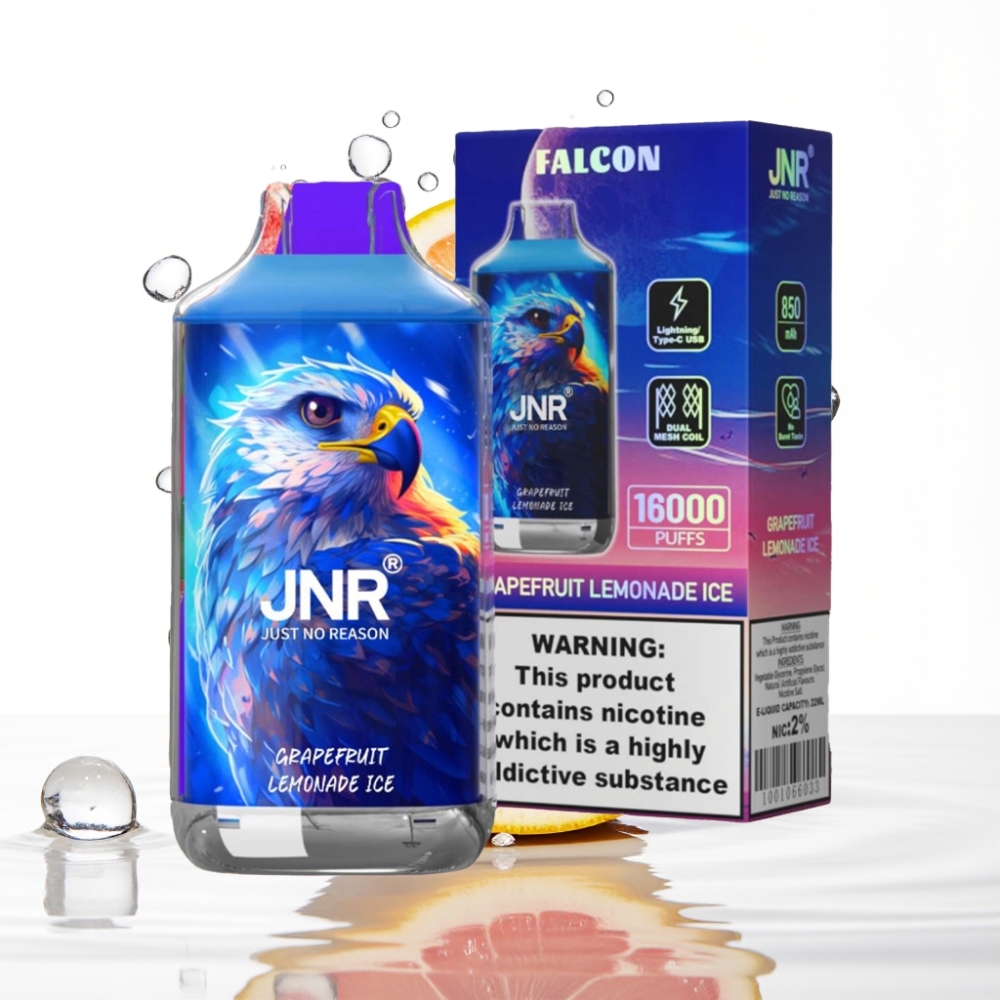 JNR Falcon 16000 Puffide Disposable Vape Greipipuu Sidrunijook Jää