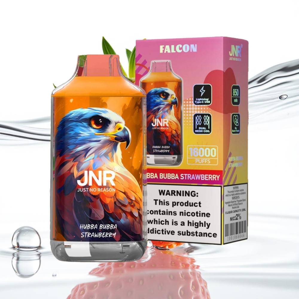 JNR Falcon 16000 Puffs Hubba Bubba Maasikas 850mAh 22ml