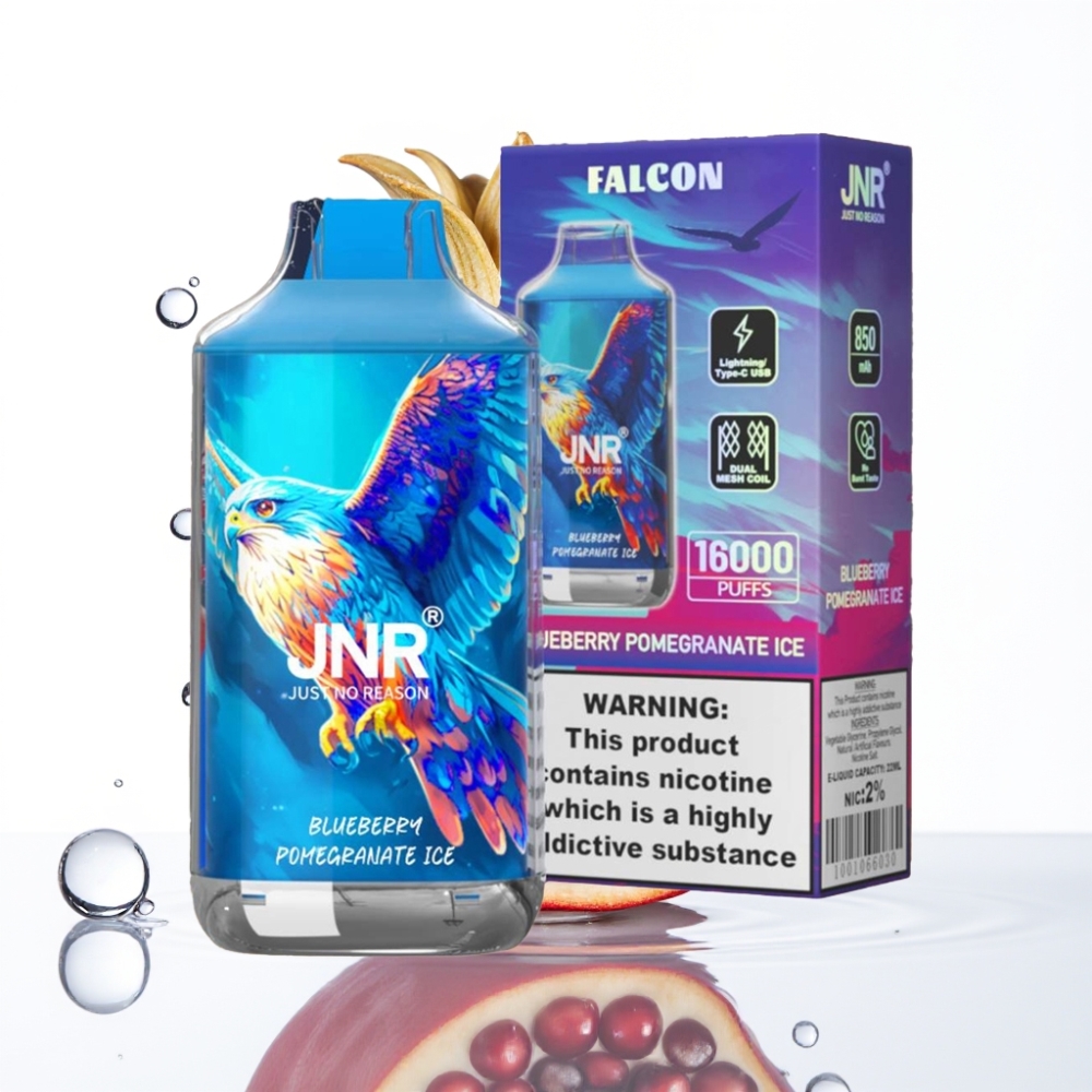 JNR Falcon 16000 Puffs Mustikas Granaatõun Jää 850mAh 22ml Dual Mesh