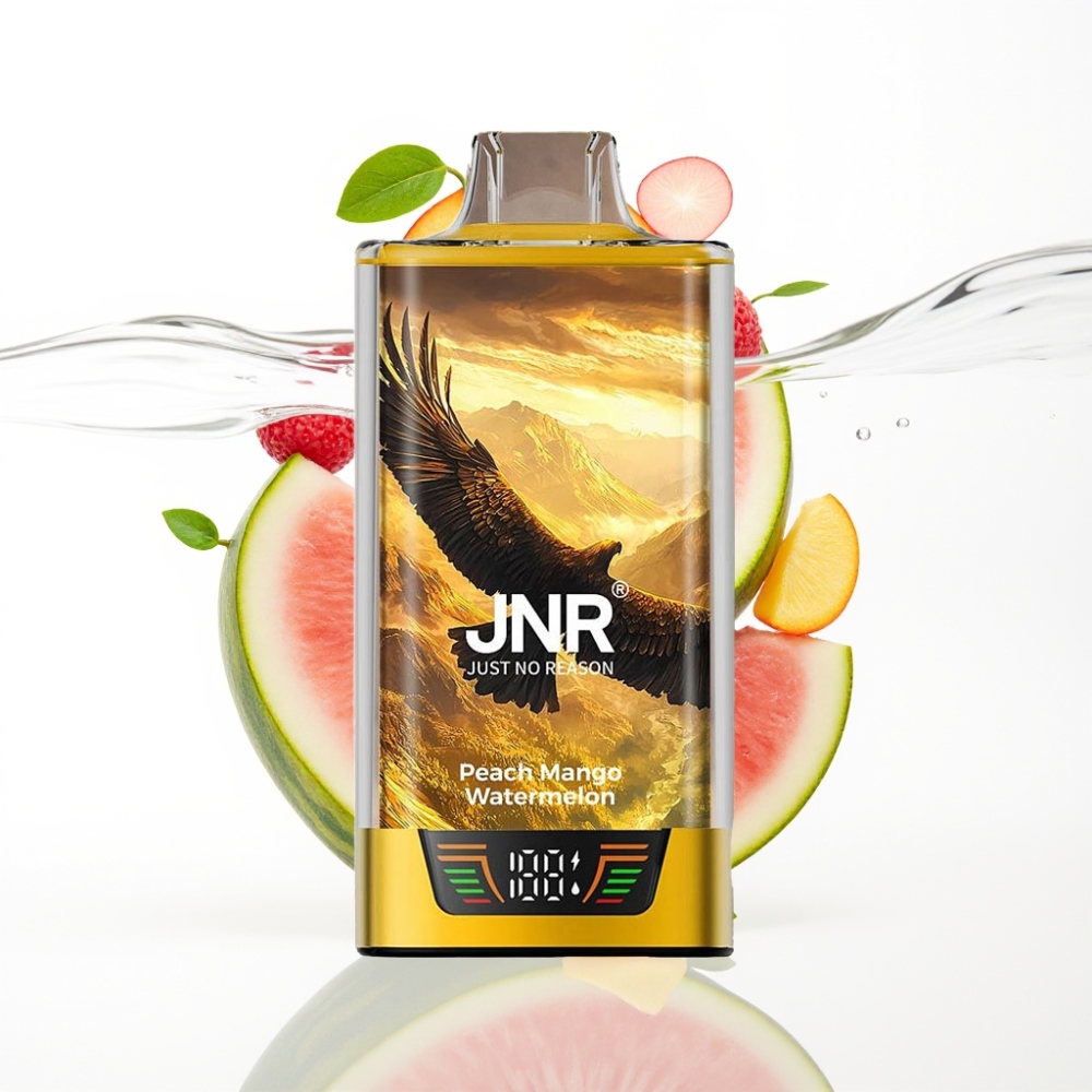JNR Falcon Pro 28000 Ühekordne Vape 30ml 28000 Tõmmet 5 Nikotiini Virsik-Mango-Arbuus