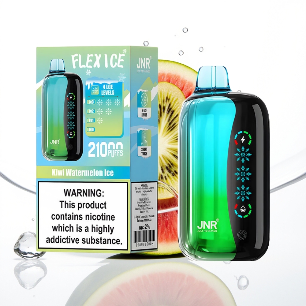 JNR Flex Ice 21000 Puffs Kiivi-Arbuusi Jää (26ml 12 Ohm Dual Mesh)