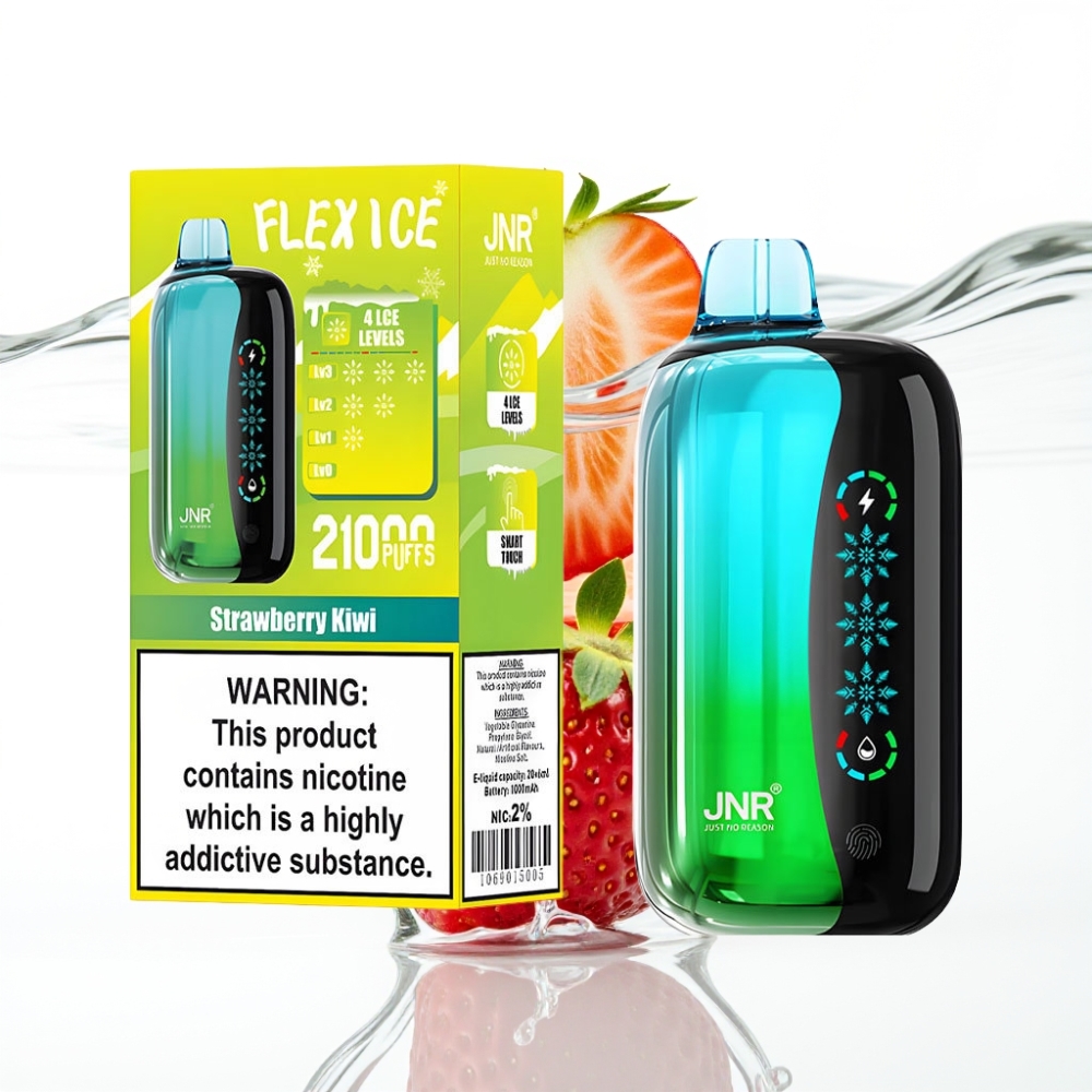 JNR Flex Ice 21000 Puhangut Maasik-Kiivi Jääreguleeritav 26ml 12 Ohm Dual Mesh