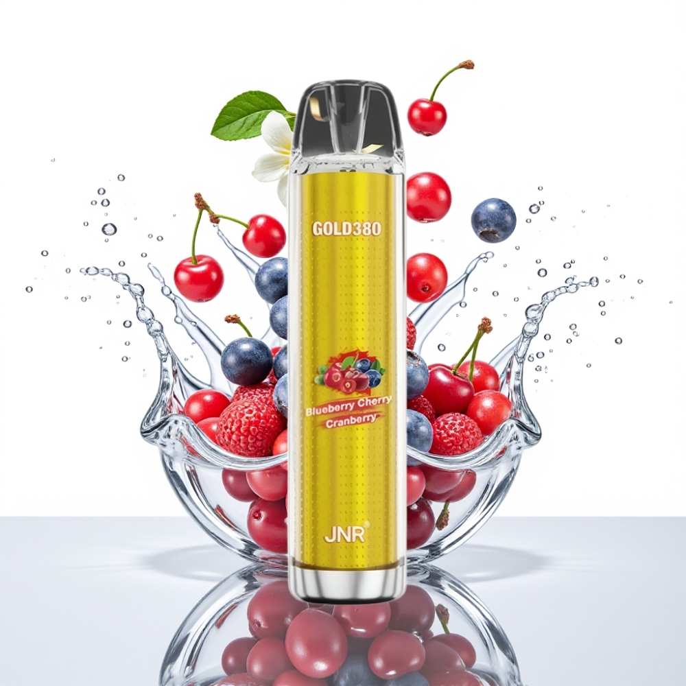 JNR Gold380 6000 Pahvad Disposable Vape Mustikas Kirss Jõhvits