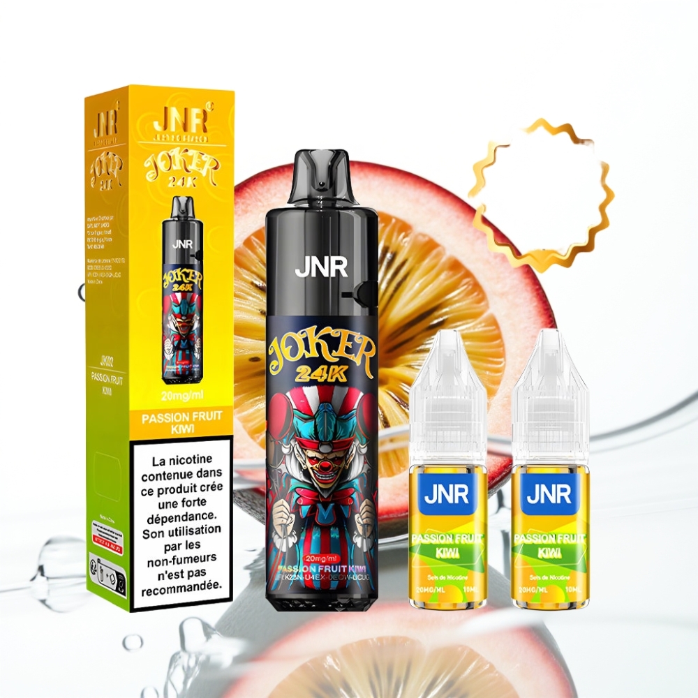 JNR Joker 24K Puffs Disposable Vape 2+10ml Marakvija-Kiivi