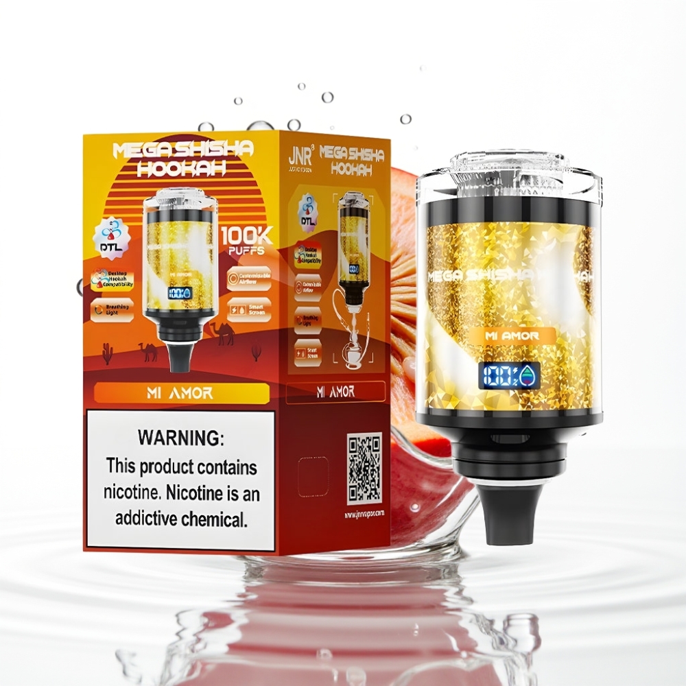 JNR Mega Shisha Hookah 100K Lauaühilduvus Mi Amor 2200mAh Type-C