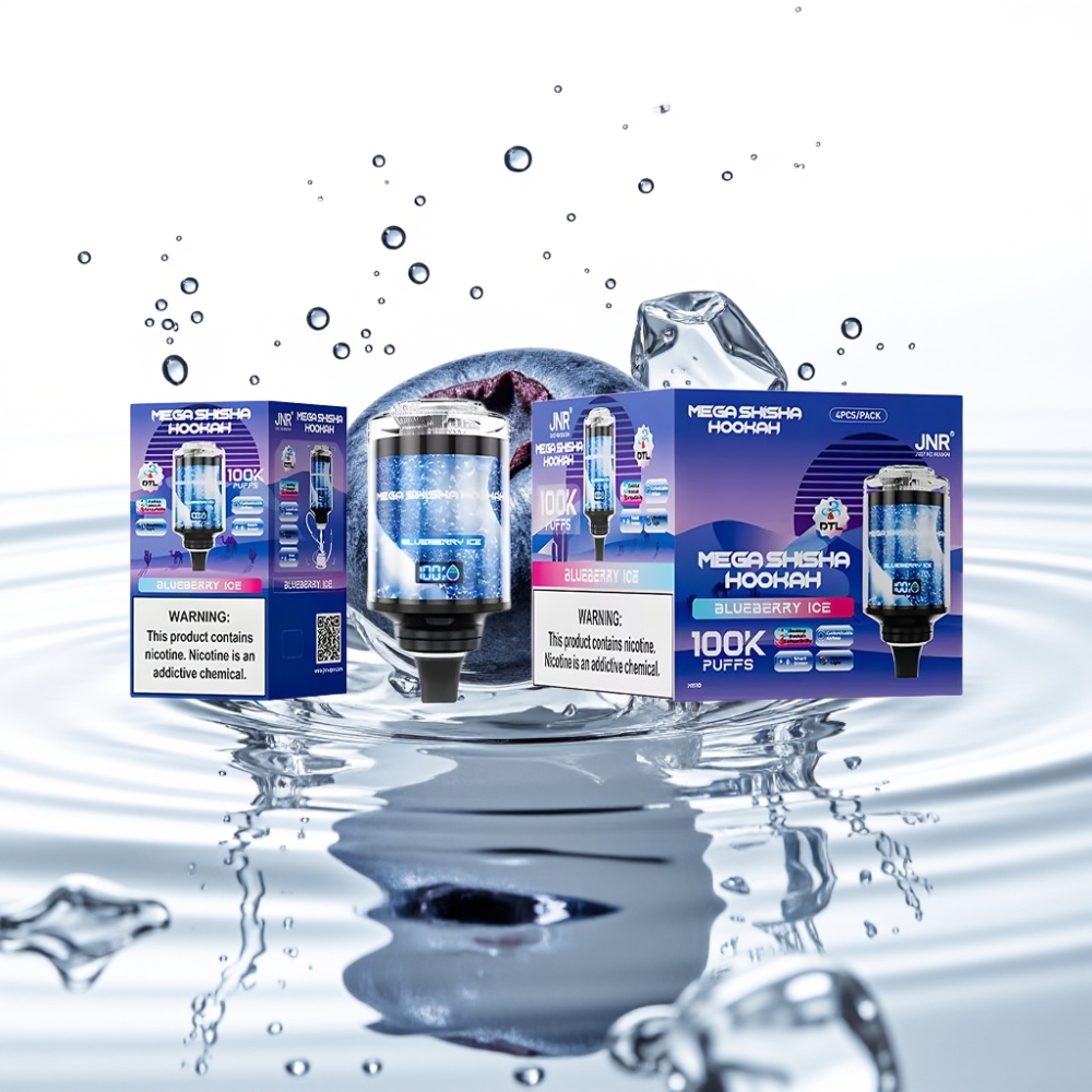 JNR Mega Shisha Hookah 100K Lauaühilduvus Mustikas-Jää
