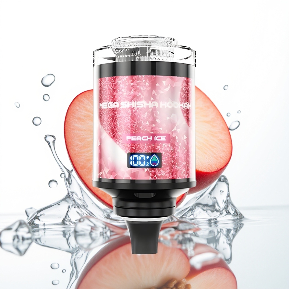 JNR Mega Shisha Hookah 100K Lauaühilduvus Virsikujää 2200mAh Tüüp-C