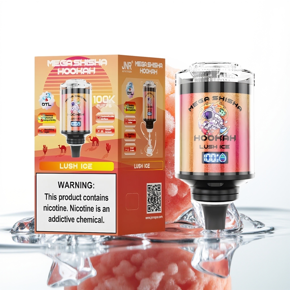 JNR Mega Shisha Hookah 100K Lauaühilus Lush Ice (Jäine Melon)