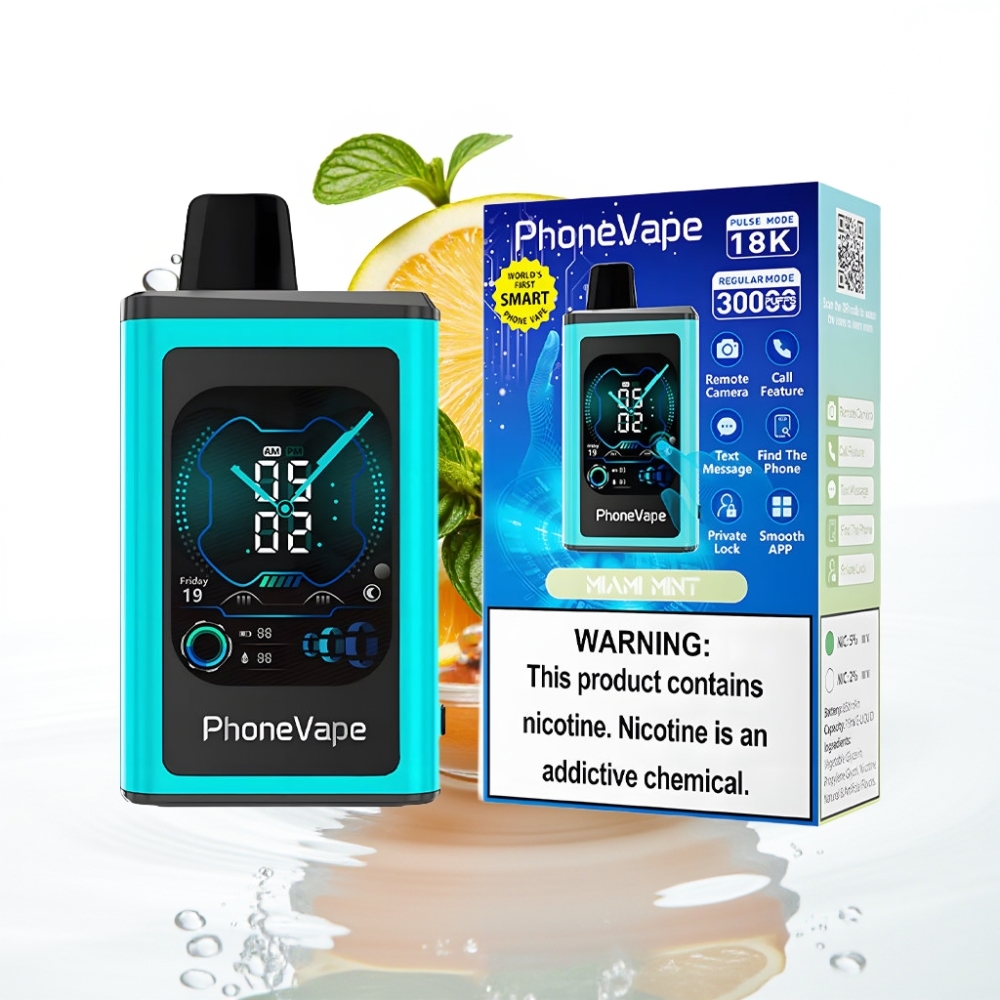 JNR PhoneVape 30000 mahutav ühekordne auruti Miami Münt 850mAh Type-C tahvel