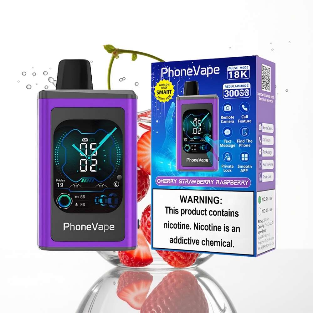 JNR PhoneVape 30000 tossu Laaditav Disposabel Vape Kirsi Maasika Vaarikas