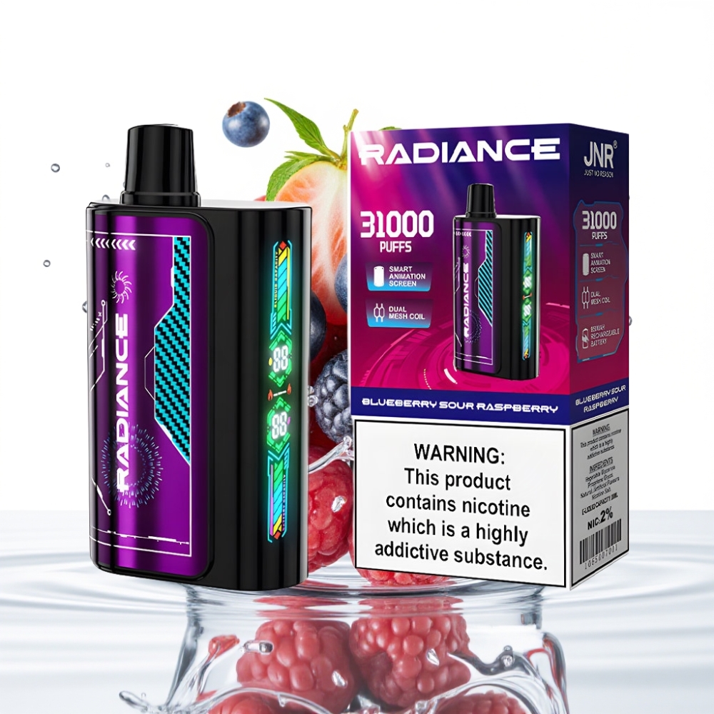 JNR Radiance 31000 Lööki Disposabel Vape MUSTIKA-HAPUKARBINA