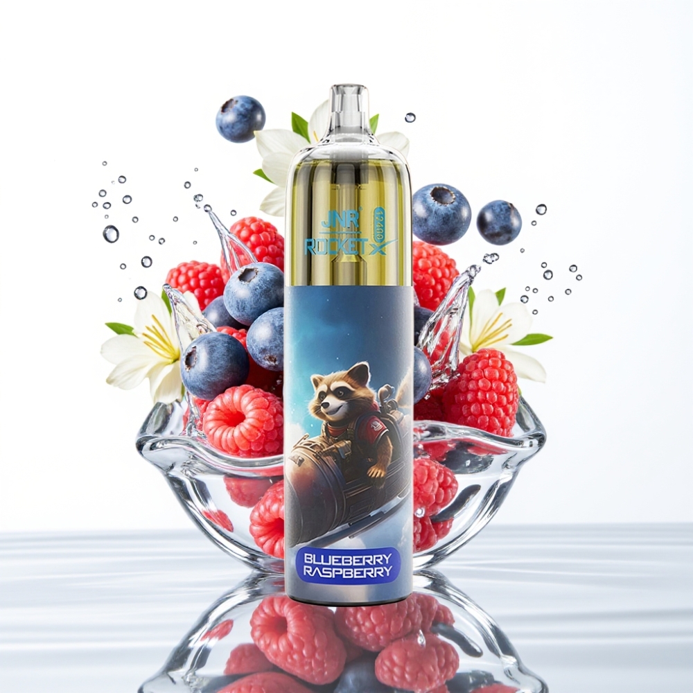 JNR Rocket-X 12400 Puhud Disposable Vape Mustik-Marja Reguleeritav õhuvool RGB