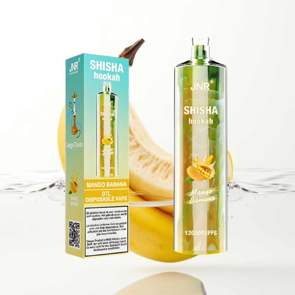 JNR Shisha Hookah 12000 Puffs Mango-Banaan (750mAh 24ml)