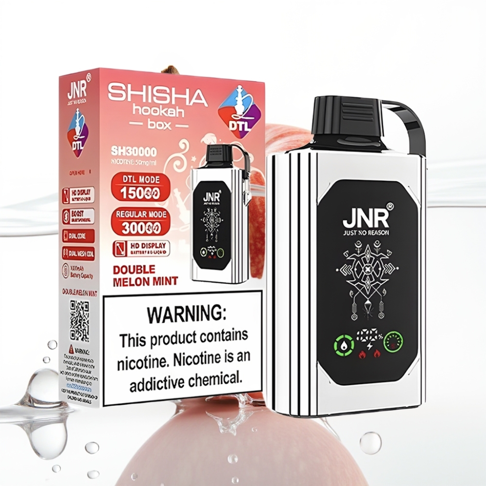 JNR Shisha Hookah Box 20500 Puffs Dual Mesh Kahe õuna maitsega
