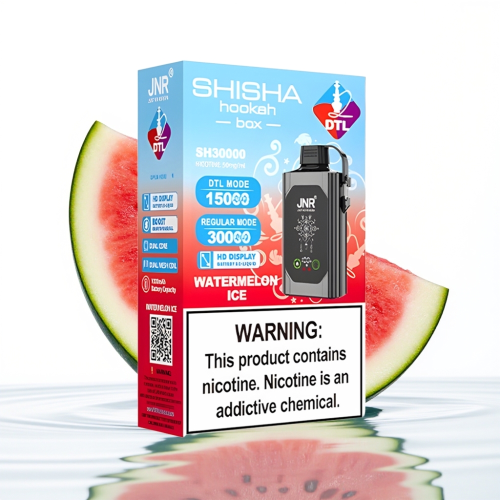 JNR Shisha Hookah Box 20500 Puffs Dual Mesh Vesinikumel Jää 25ml