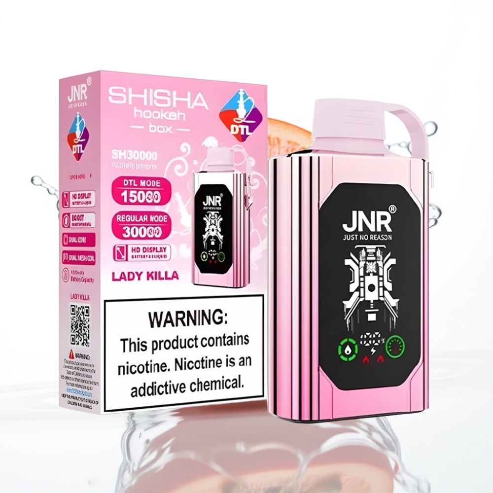 JNR Shisha Hookah Box 20500 Sööbmed HD Ekraan 25ml Tüüp-C Daamitapja