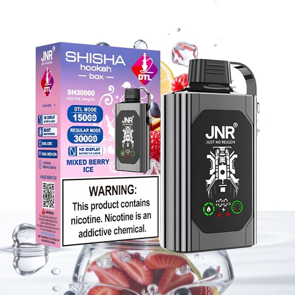 JNR Shisha Hookah Box 20500 Sügavuti HD Ekraan 25ml Segamari Jää