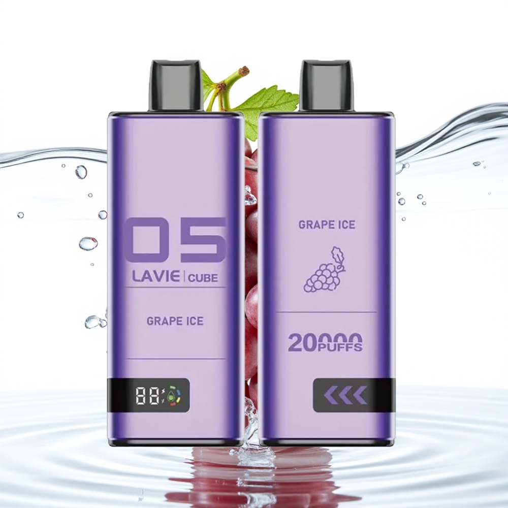 Lavie Cube 20000 Puffs Disposable Vape Viinamäe-Jää ja Lavie Cube 20000 Puffs Disposable Vape Viinamäe-Jää