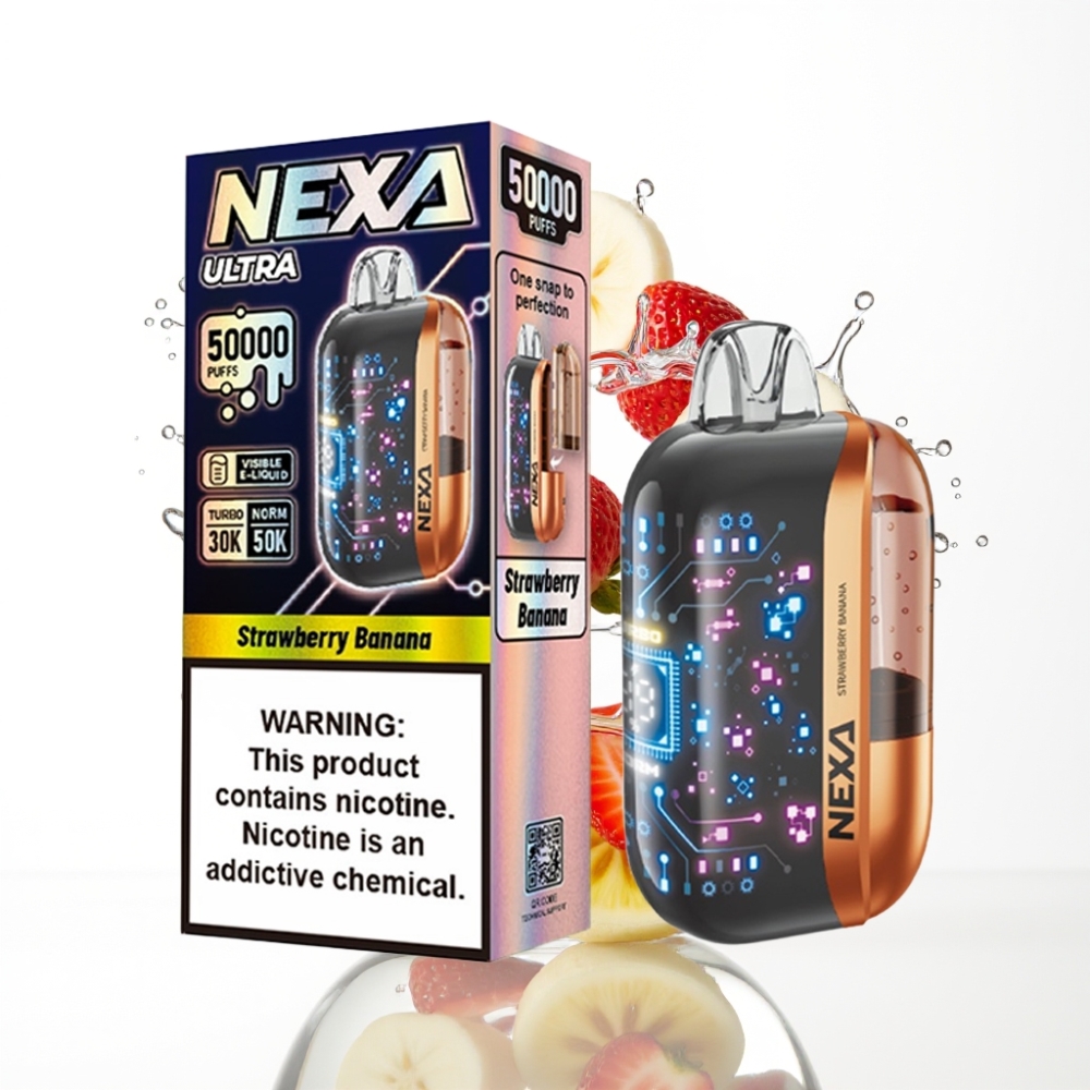 NEXA Ultra 50K Ühekordne Vape Maasikas-Banaan 20ml 5 Nikotiini 800mAh