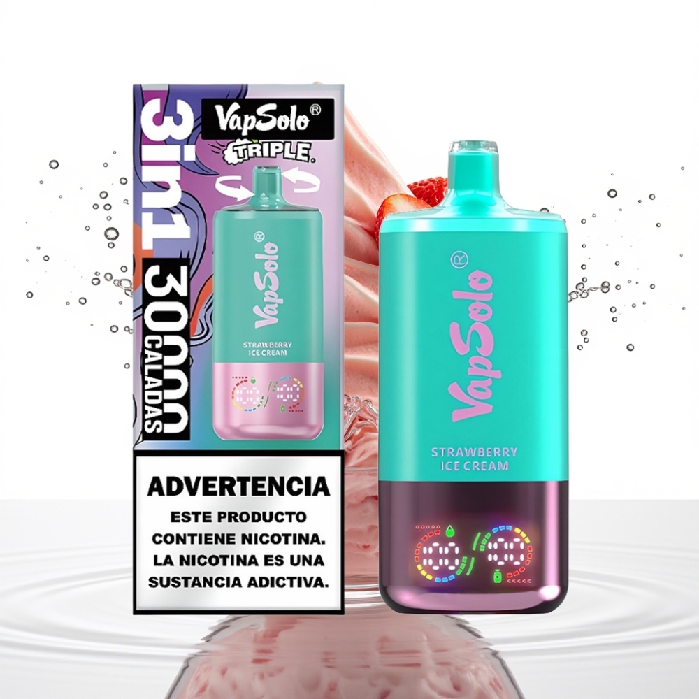 VapSolo Triple 30000 Puffs Maasikajäätise Aromaat