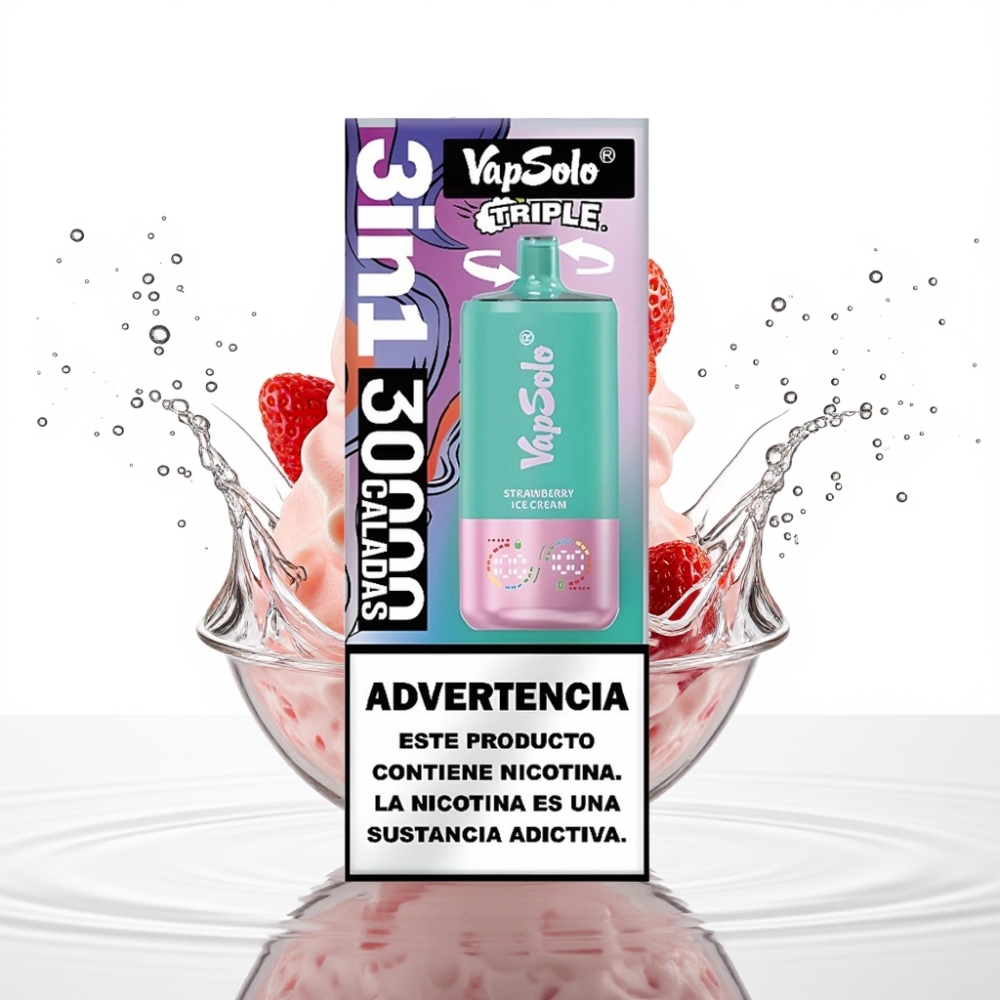 VapSolo Triple 30000 Puffs Maasikajäätise Aromaat