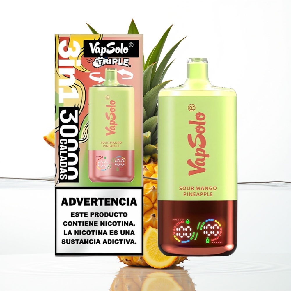 VapSolo Triple 30000 Puhud Hape Mango-Ananass 40ml 50mg