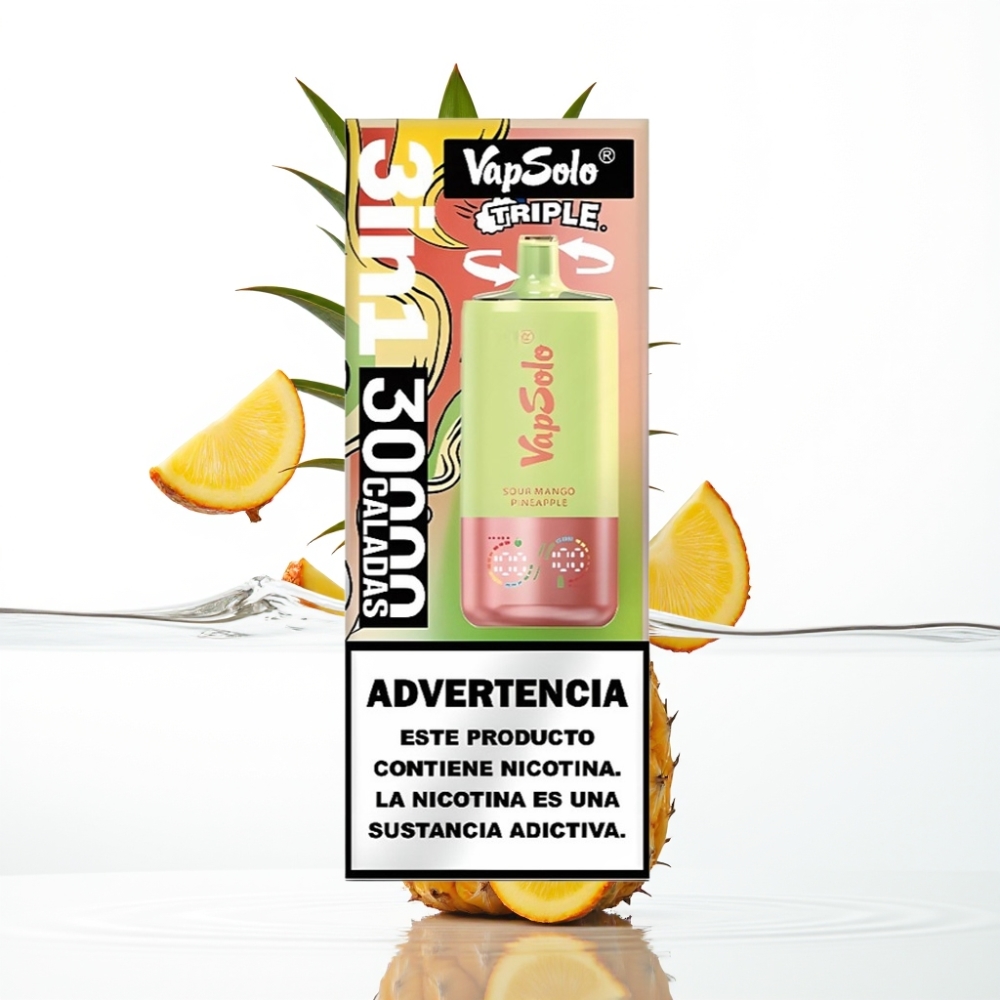 VapSolo Triple 30000 Puhud Hape Mango-Ananass 40ml 50mg