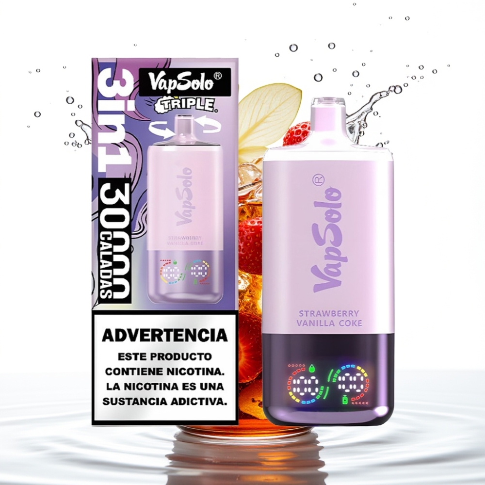 VapSolo Triple 30000 Sügavik Maasika-VanilliKook 3x40ml