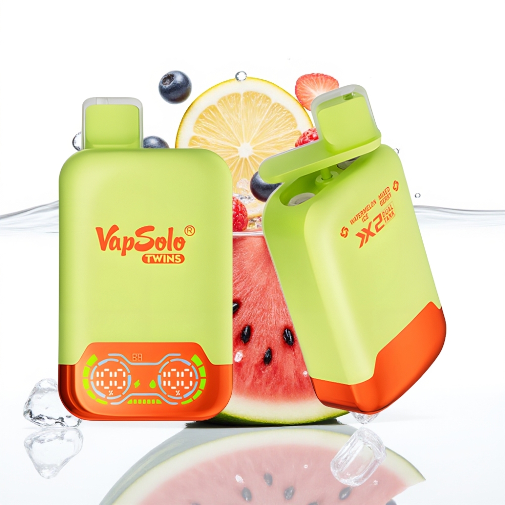 Vapsolo Twins 20000 Puffs - 40 ml Vesimeloni  Segamari Dispos