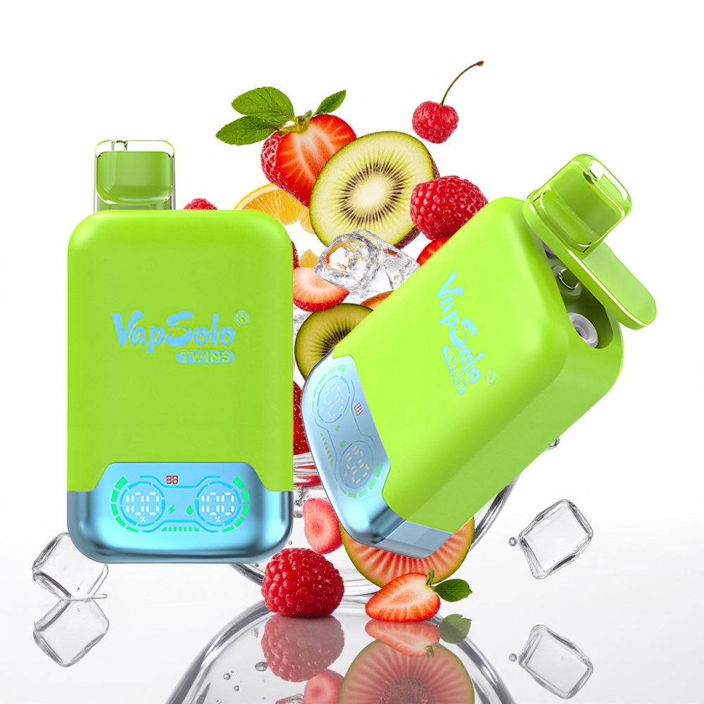 Vapsolo Twins 20000 Puffs Maasika-Kiivi  Maasika-Vaarikas-Kirsilumi