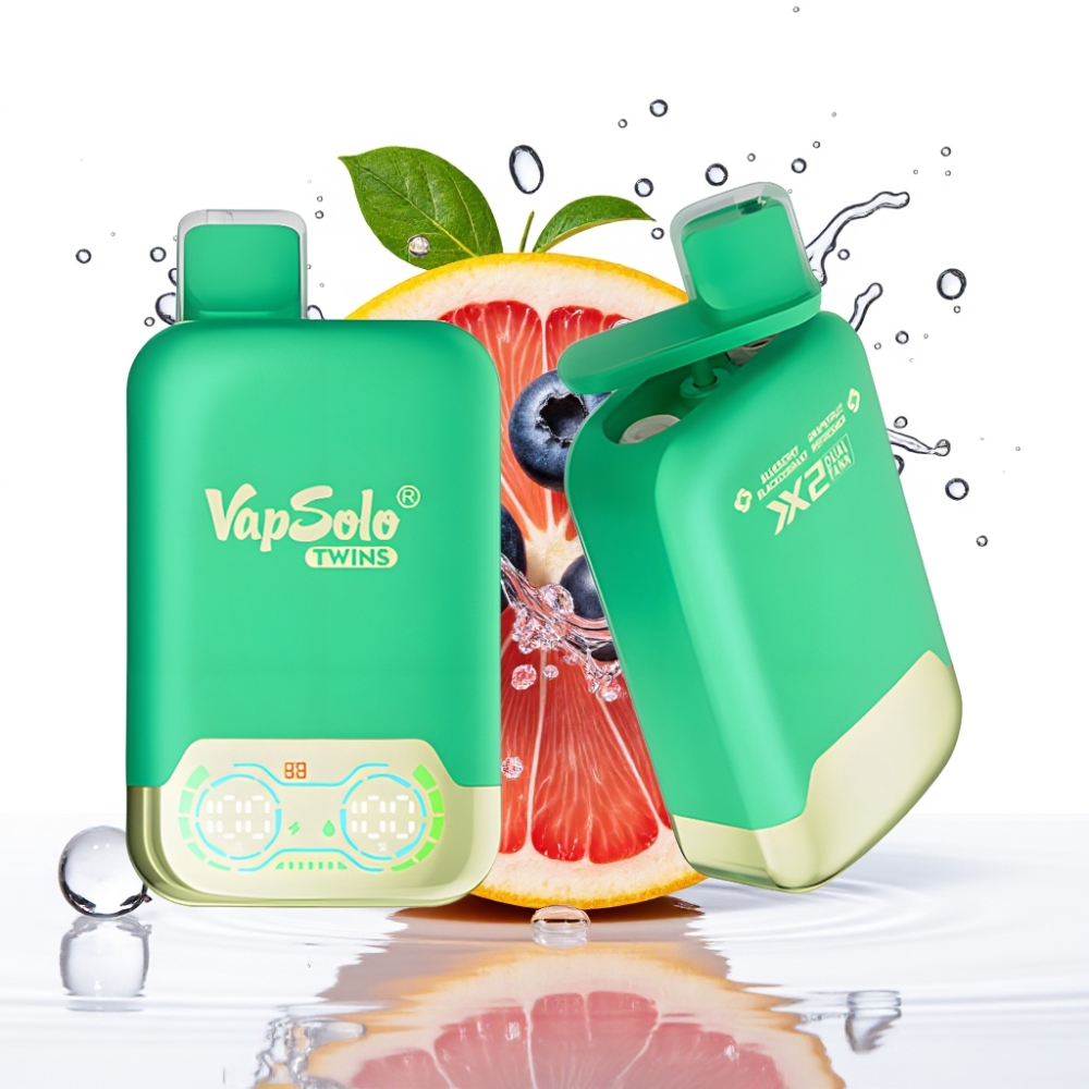 Vapsolo Twins 20000 Puffs Mustikas Mustsõstar  Greip 40ml