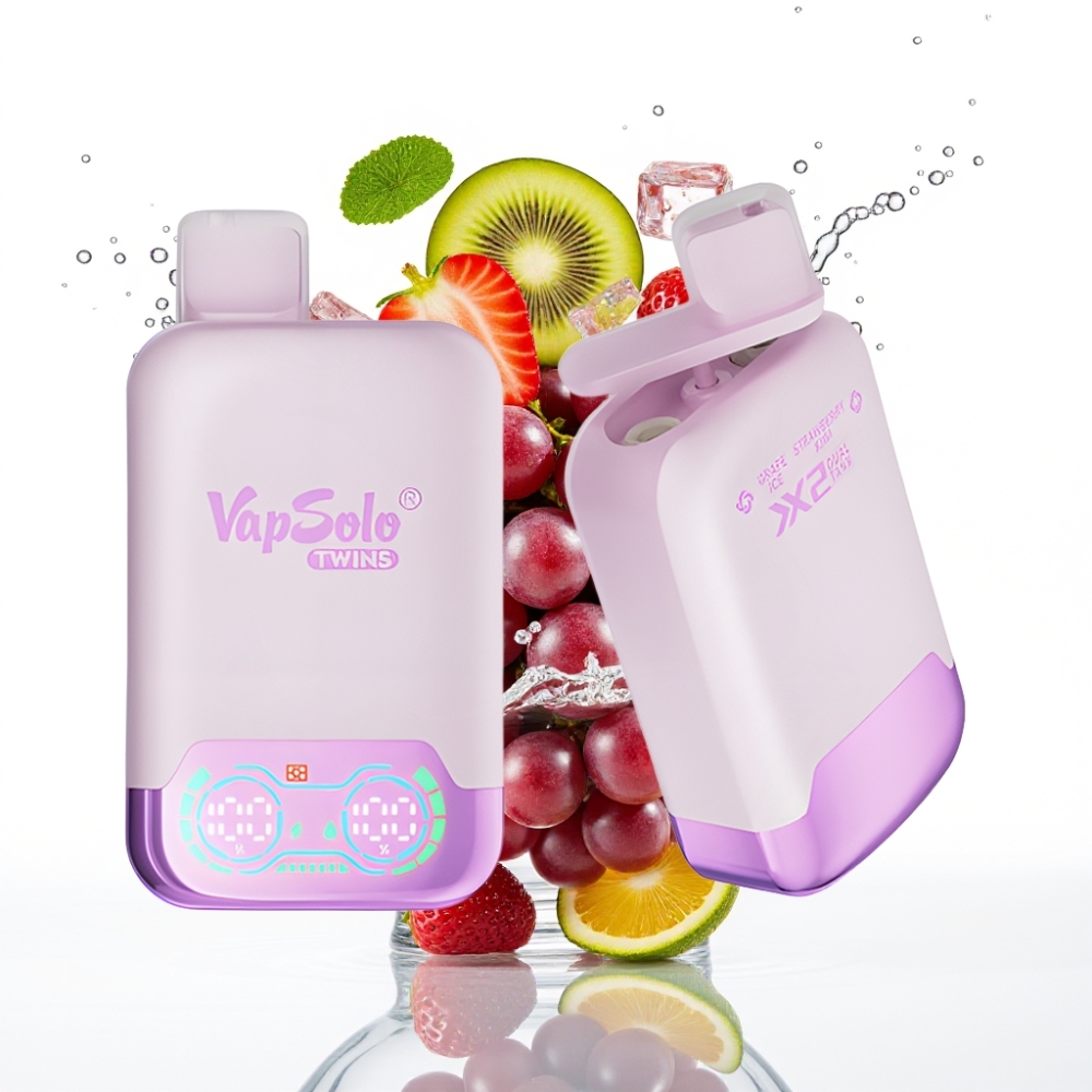 Vapsolo Twins 20000 Puffs Viinamarja-Jää  Maasika-Kiivi