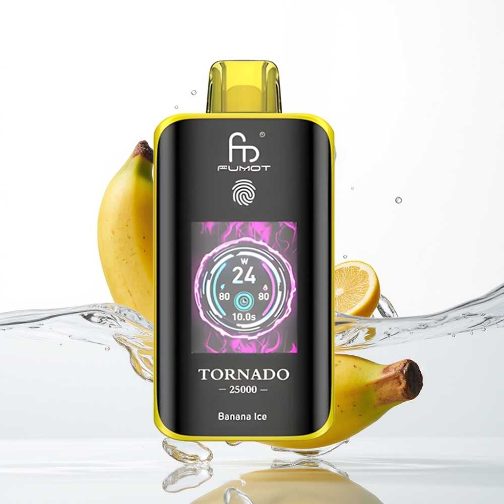 Fumot Tornado 25000 Puffs HD Ekraaniga Banaanijää 20ml